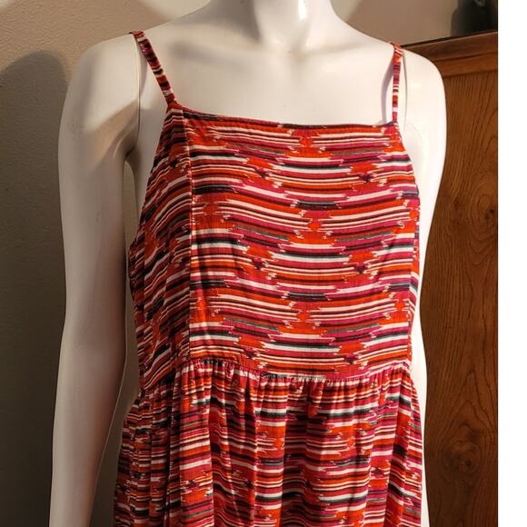Loft Ann Taylor Aztec Print Rayon Babydoll Dress Sleeveless 16P Knee Length - Picture 5 of 12
